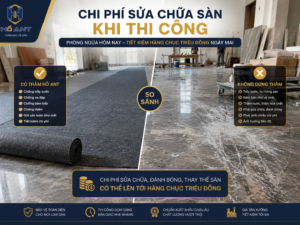 Chi phí sửa chữa sàn bị hư hỏng trong quá trình thi công.