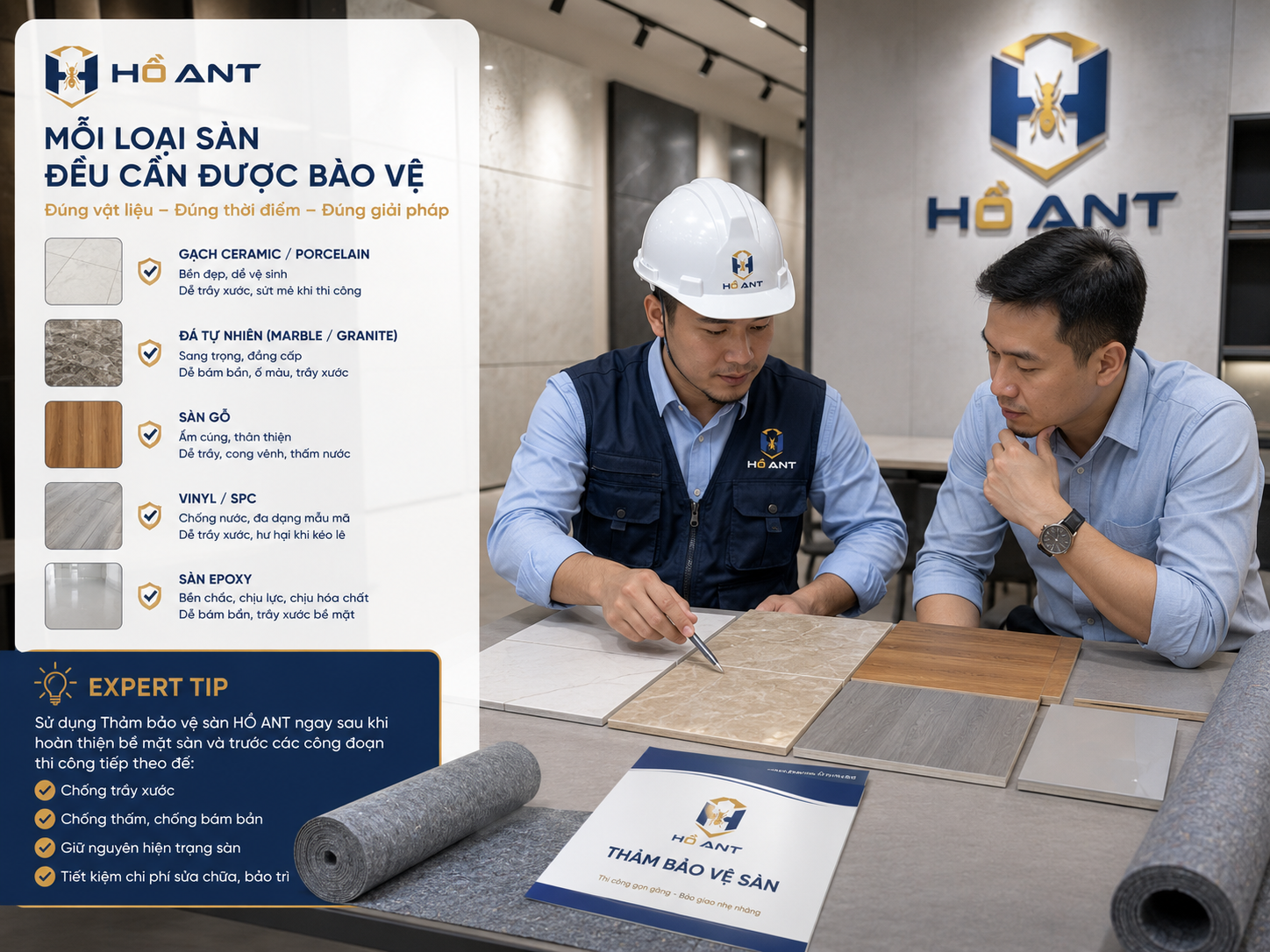 Chuyên gia tư vấn giải pháp bảo vệ theo từng loại sàn.