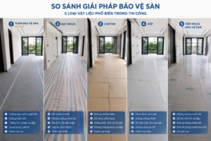 So sánh các phương pháp bảo vệ sàn công trình phổ biến.